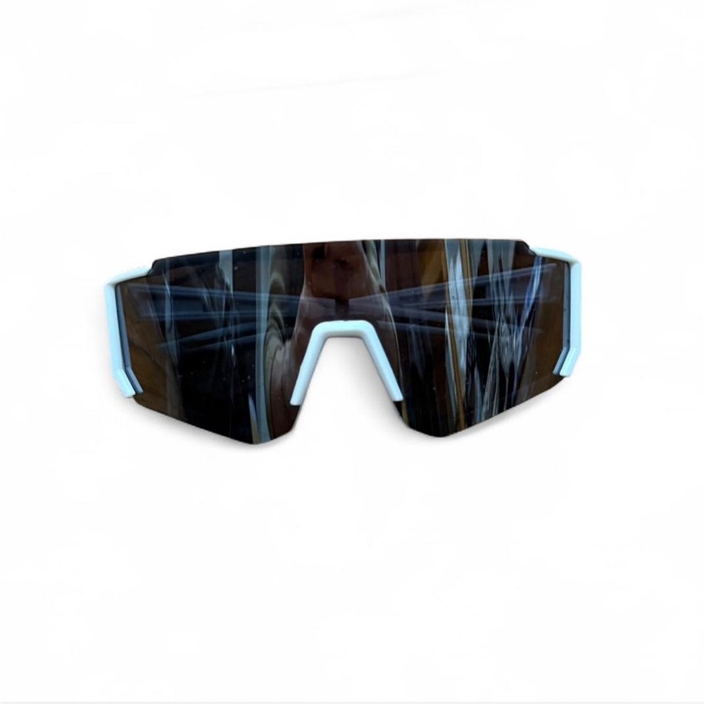 Stylish Black and White Shield Sunglasses